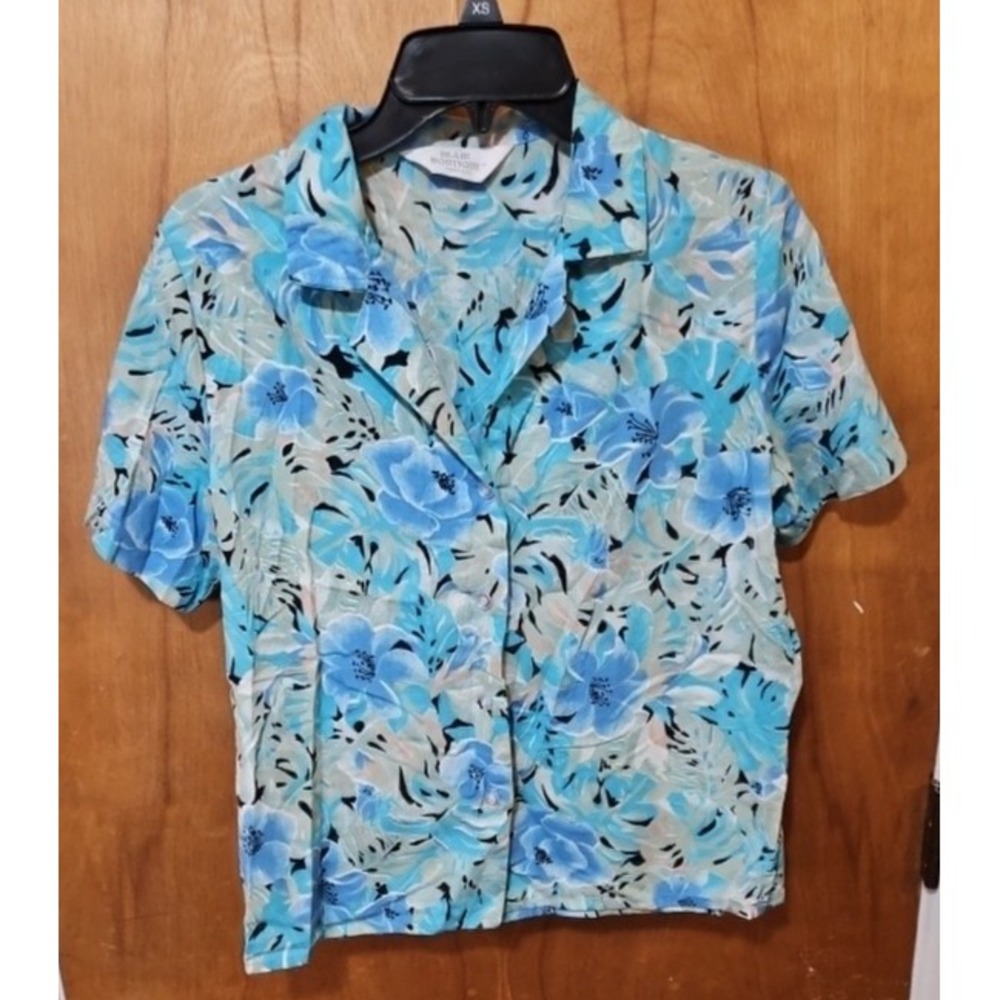 Vintage Blair Boutique Short Sleeve Floral Hawaiian Style Resort Wear Size Smal